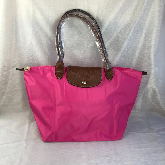 NWT Longchamp Le Pliage Large Nylon Tote Bag - Pink - shoulder style - Picture 1 of 10